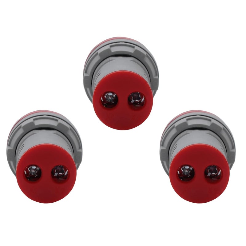 SHOPCORP Led Voltage Indicator 22 mm – Digital Voltmeter AC20-500V with led Voltage Display for Control Panels, Machines and Distribution Boxes (3 Pack red) - Image 3